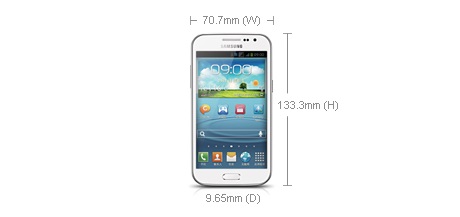 Samsung Galaxy Win - wymiary [źródło: samsung.com/cn]