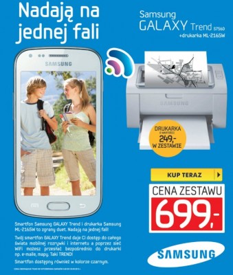 Samsung Galaxy Trend i drukarka ML-2165W [źródło: Euro]