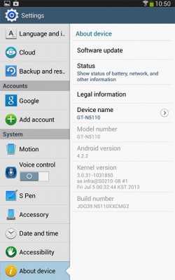 Android 4.2.2 dla Galaxy Note 8.0 3G [źródło: SammyHub]