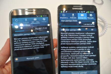 Galaxy Note 3 i Galaxy Note II - pamięć RAM[źródło: galaktyczny]