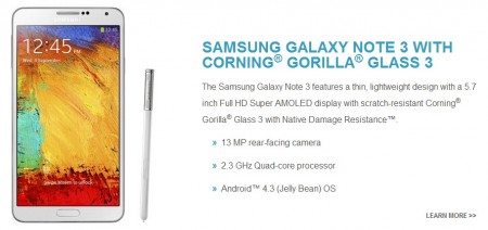 Galaxy Note 3 - Gorilla Glass 3 [źródło: Corning]