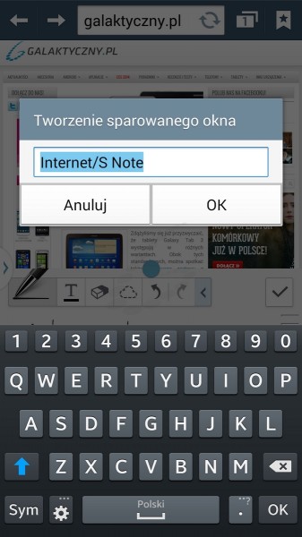 Samsung Galaxy Note 3 - Tryb Wiele Okien, zapisanie aplikacji [źródło: 2po2.pl]