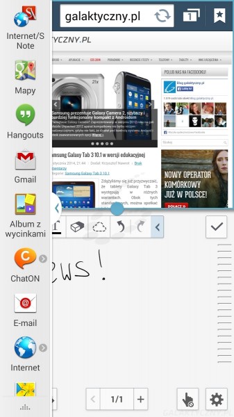 Samsung Galaxy Note 3 - Tryb Wiele Okien [źródło: 2po2.pl]