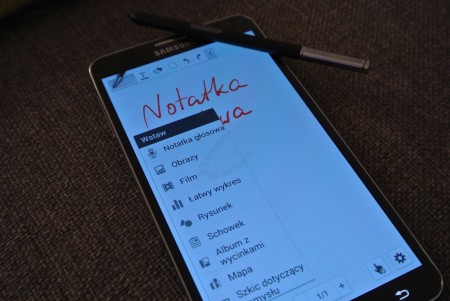 Samsung Galaxy Note 3 - S Note, opcja Wstaw [źródło: 2po2.pl]