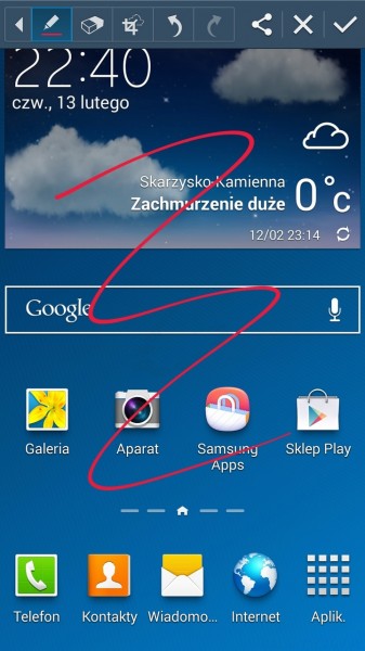 Samsung Galaxy Note 3 - Pisanie po ekranie [źródło: 2po2.pl]