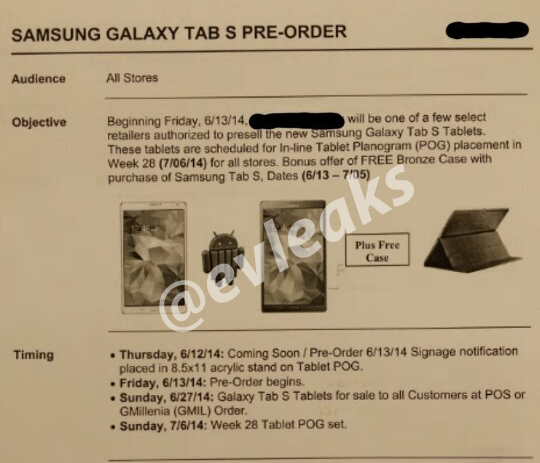 Galaxy Tab S / fot. evleaks