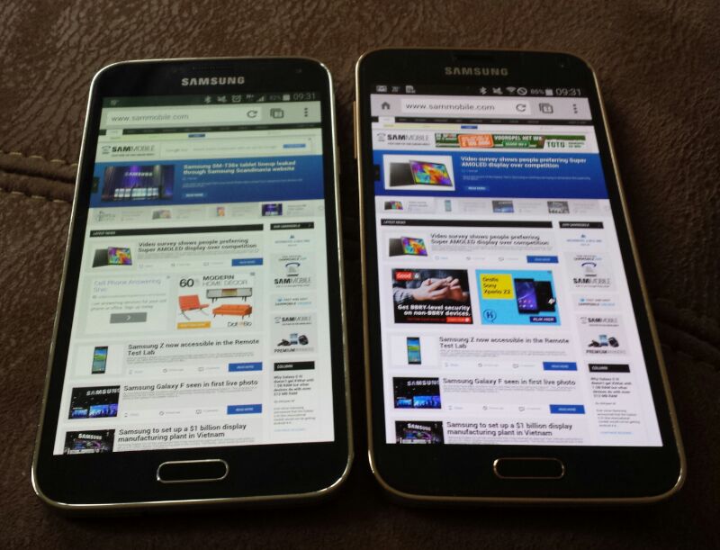 Ekran w Galaxy S5 i Galaxy S5 LTE-A