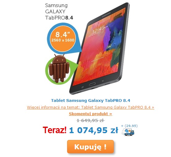 Galaxy Tab PRO 8.4 na iBOOD