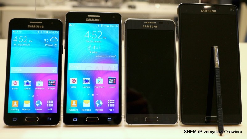 Galaxy A3, Galaxy A5, Galaxy Alpha i Galaxy Note 4 / fot. 2po2.pl