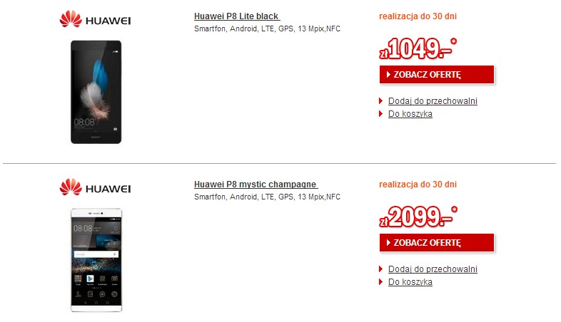 Ceny Huawei P8 i Huawei P8 Lite / fot. Redcoon