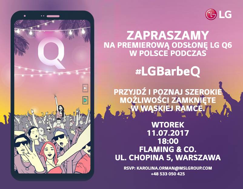 Zaproszenie na premierę LG Q6