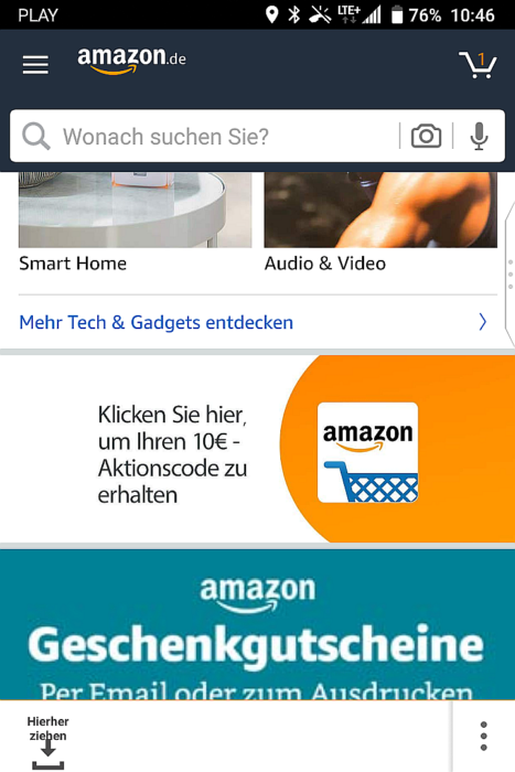 10 euro zniżki w aplikacji Amazon
