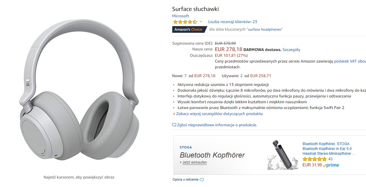 Surface Headphones na Amazonie 