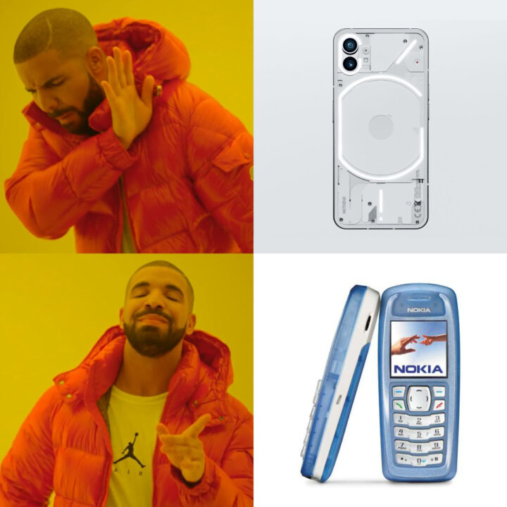 Nothing Phone (1) i Nokia 3100